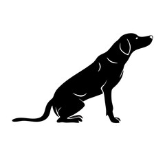 A clean vector Dog silhouettes on a white background, in black with simple vector style