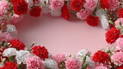 Obraz premium Colorful Carnation Floral Frame