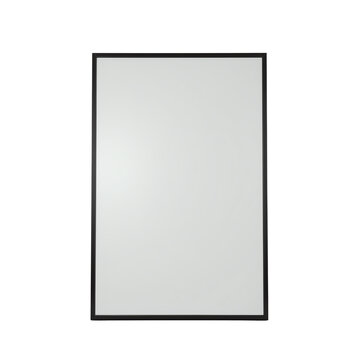 Simple wall mirror with clean black frame.