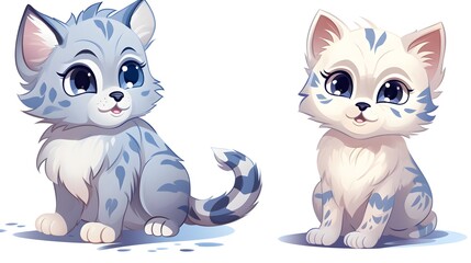 Cute Kitten Cartoon Vector Illustration on White Background for Graphic Design Projects