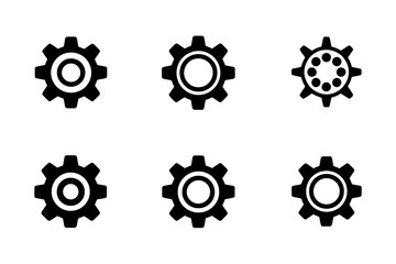Gear cog wheel mechanism vector icon set design