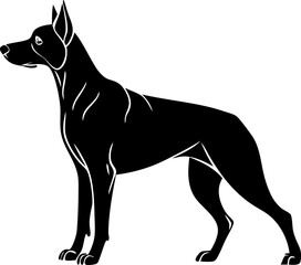 A clean vector Dog silhouettes on a white background, in black with simple vector style