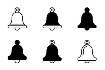 Notification bell icon set alert reminder symbol