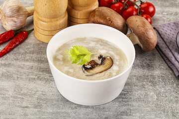 Delicous mushroom champignon cream soup
