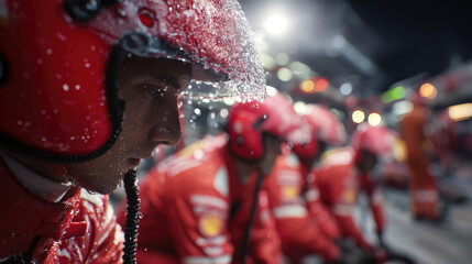 Wet sports team in action