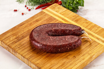 Delicious dry cured beef basturma on table, closeup