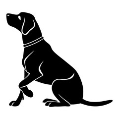 A clean vector Dog silhouettes on a white background, in black with simple vector style