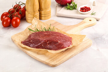 Raw beef meat uncocked steak