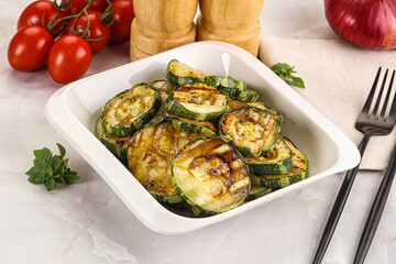 Vegan cuisine Grilled zucchini slices