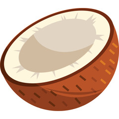 coconut vector vegan food and drink icon isolated on white