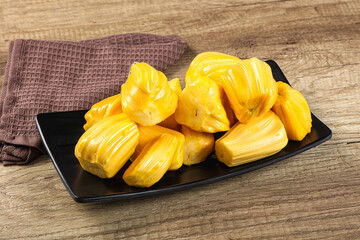 Raw ripe yellow jackfruit segment