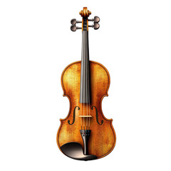 Classic wooden violin beautifully crafted and displayed against a clean Transparent background, Wooden classic violin isolated on PNG background