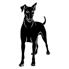 A clean vector Dog silhouettes on a white background, in black with simple vector style