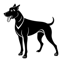 A clean vector Dog silhouettes on a white background, in black with simple vector style