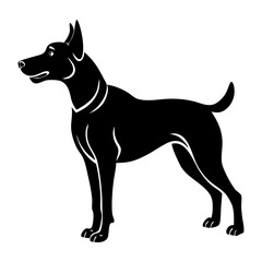 A clean vector Dog silhouettes on a white background, in black with simple vector style
