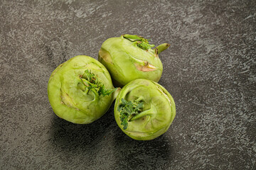 Raw fresh organic kohlrabi cabbage