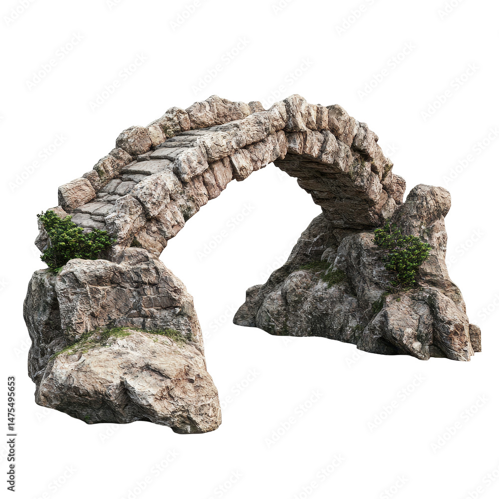 Aufkleber rock bridge design isolated on transparent background showcasing textured stone patterns and natural