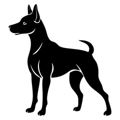 A clean vector Dog silhouettes on a white background, in black with simple vector style