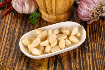 Tasty aroma marinated garlic cloves