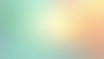 Colorful watercolor background of abstract sunset sky with paint blotches and soft blurred texture in blue green yellow beige and orange border in gradient paint colors

