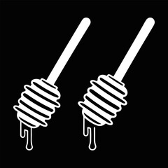 Fototapeta premium Honeycomb Stick and Honey Drip Icon – Beekeeping Equipment