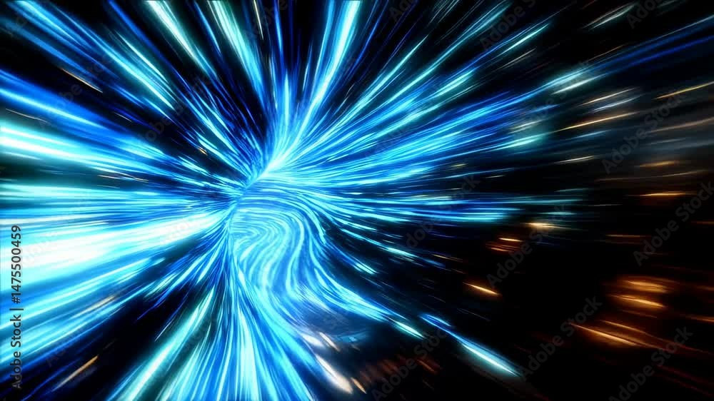 Aufkleber experience a mesmerizing journey through a swirling cosmic tunnel filled with radiant colors and hig