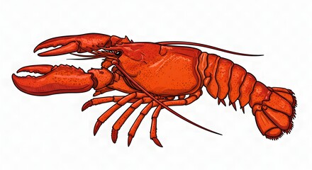 Cooked Red Lobster Illustration