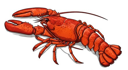 Cooked Red Lobster Illustration