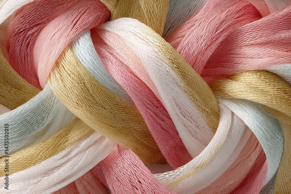 Poster interwoven threads of serenity: a tapestry of soft hues and delicate textures