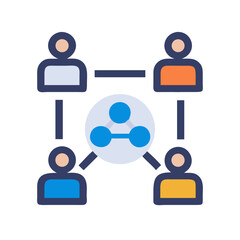 People connecting through communication network, teamwork, connection concept