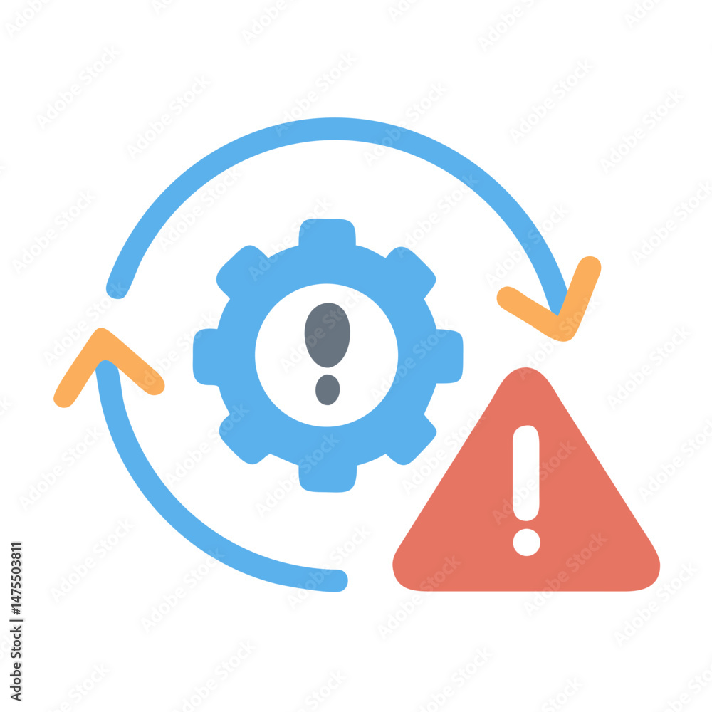 Aufkleber system malfunction error and technical problem refresh icon