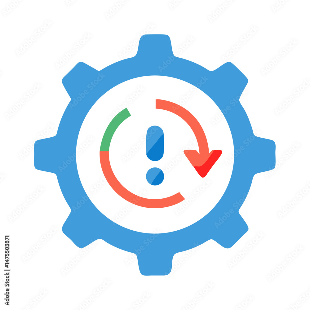 Poster software update and error fix illustration with gears