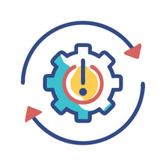 Process automation, technology and business solutions with gear icon
