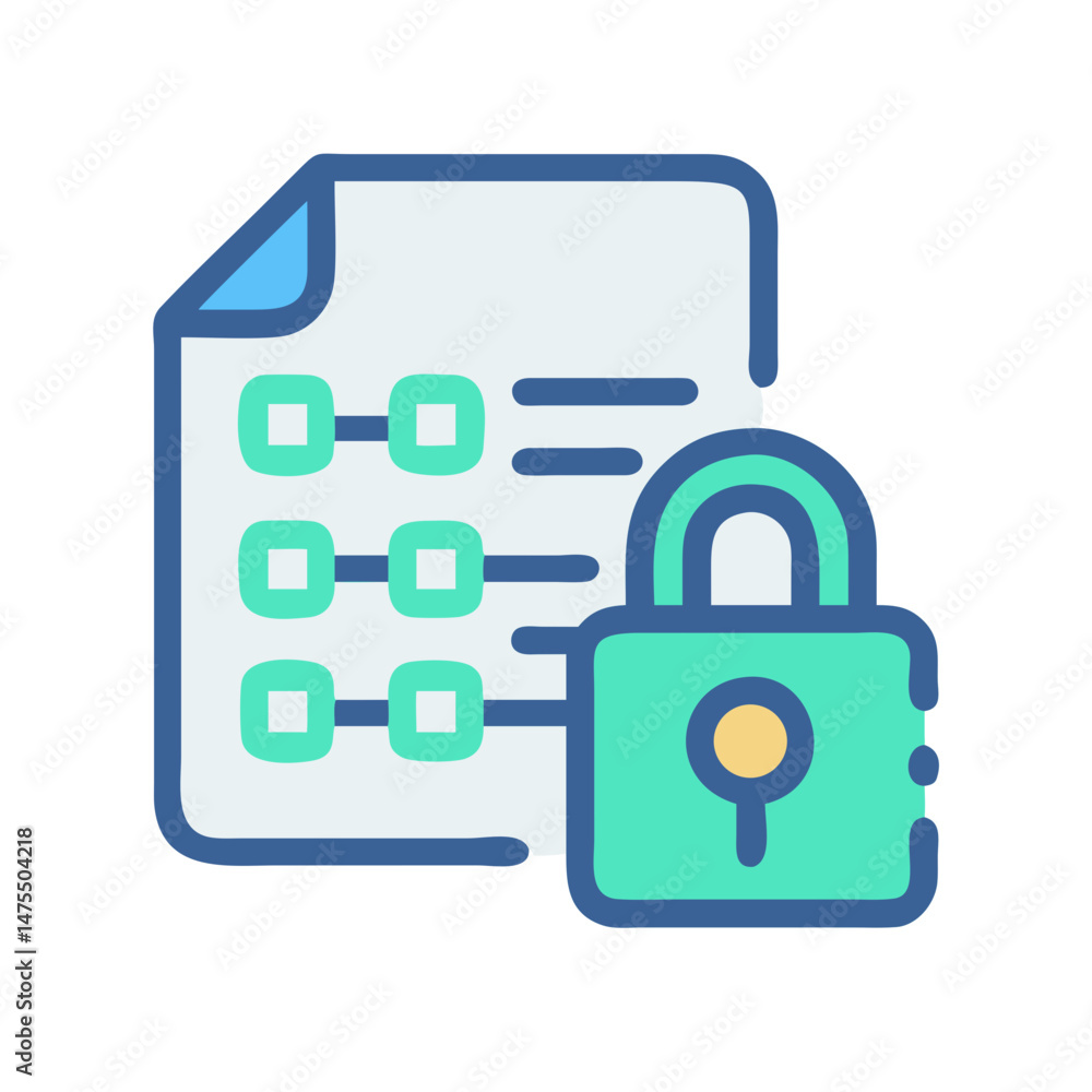 Poster secure data protection, document security and privacy icon