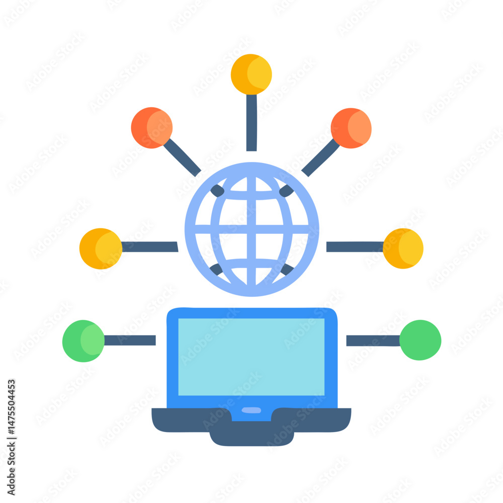 Poster global network connecting computer: worldwide data transfer