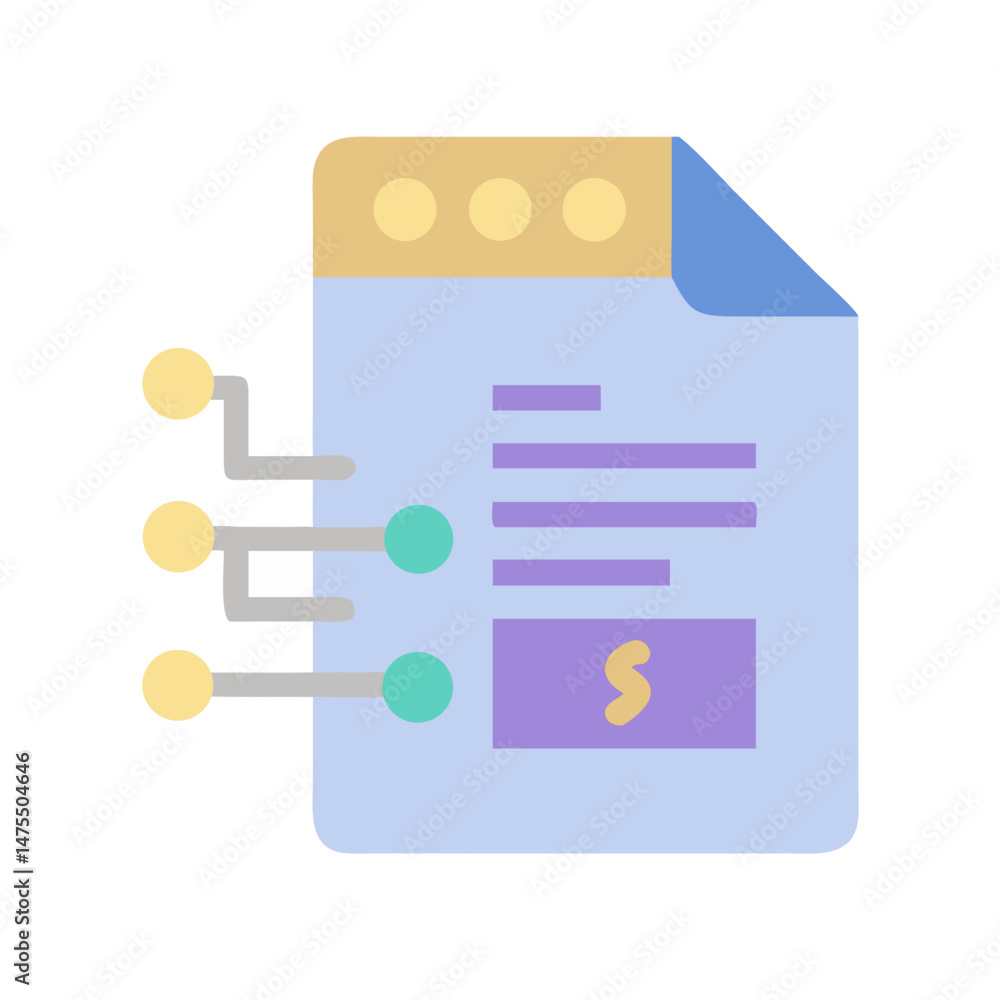 Poster invoice document data visualization, financial document analysis icon