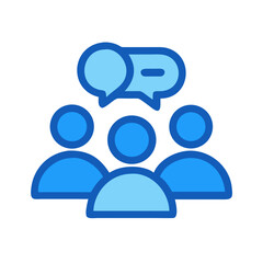 Blue team communication, group discussion, brainstorming, teamwork