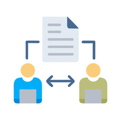 Document sharing between two users, communication network concept