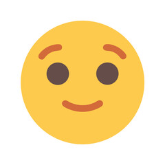 Slightly Smiling Face Emoji Illustration on Black Background