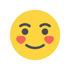 Flushed emoji face with red cheeks on black