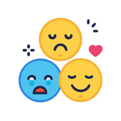 Mood swings and emotional shifts represented by emoji faces