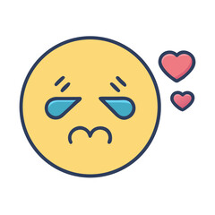 Crying Emoji with Hearts: Sadness and Loving Feeling
