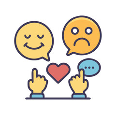 Feedback loop: Happy and sad reactions interaction online