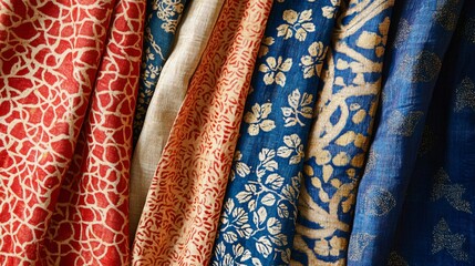 Vibrant Cotton Fabric With Block Prints Showcase Beauty of Traditional Artistry