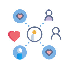 Online community social network concept illustration in vector