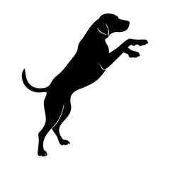 A clean vector Dog silhouettes on a white background, in black with simple vector style