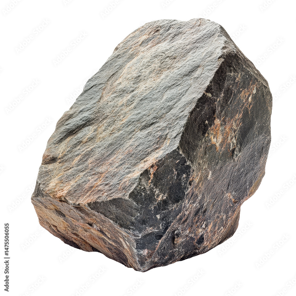 Poster unique stone with varied textures and colors isolated on a transparent background for artistic prese
