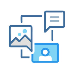 Communication and sharing media files online concept