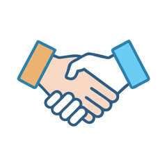 Naklejka premium Diverse Handshake Icon: Partnership, Agreement, and Unity Illustration