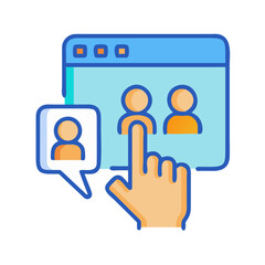 User Selection Icon with Hand Cursor and Profile